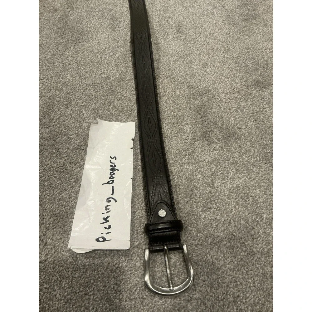 Western Style BLACK LEATHER MENS BELTS SIZE 42
